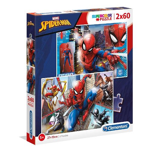 Clementoni Puzzle 2x60 pz Super Color 4a+ (27x19cm) MARVEL SPIDERMAN 21608