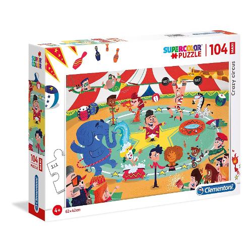Clementoni Puzzle 104 pz Crazy Circus Maxi Supercolor (62x42cm) 23733