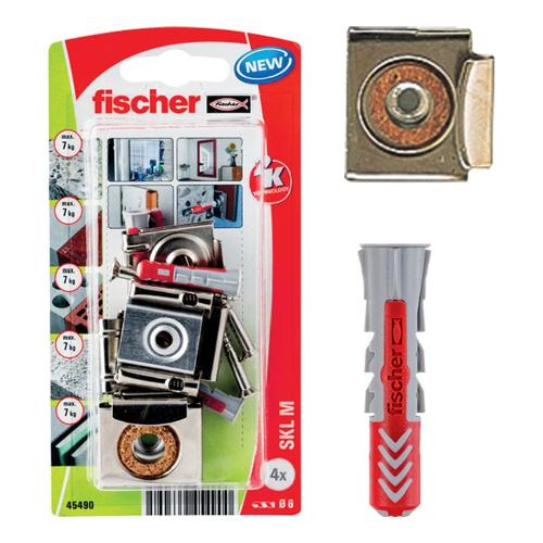 Fischer Set tasselli bimateriale, gancio specchi (6 mm) Duopower Skl M K 45940