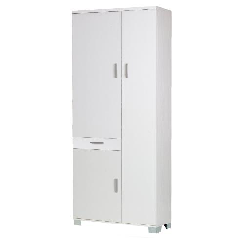 Sarmog QUADRANTE 773 Armadio 3 Ante battenti, 1 Cassetto Bianco fiammato (75cm)