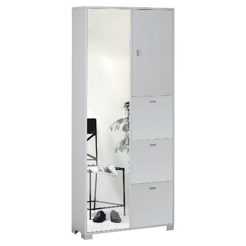 QUADRANTE 7424 Armadio Bianco fiammato e Specchio L 85 cm