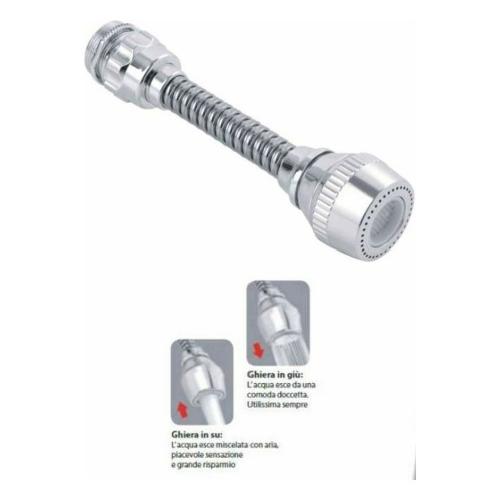Feridras Rompigetto rubinetto manicotto flex con doccia filettato F/M 22/24 cromo 784002