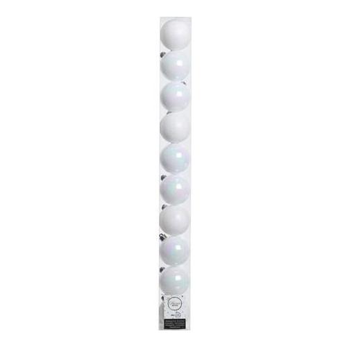 Amicasa Palline albero Tubo Sfera Mix 10pz (6 cm) White iris 9020175