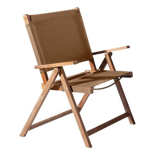 Amicasa Sedia con braccioli legno, textilene RICCIONE Legno e Sabbia