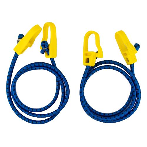 Oreca Coppia corde elastiche con ganci plastica (100 cm) Blu e Giallo 0074992 00