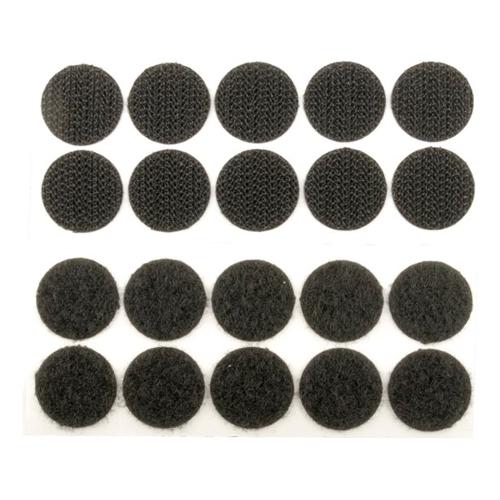 Oreca Feltrini tondi velcro adesivo 20 pz (2cm) Nero 0013797 03