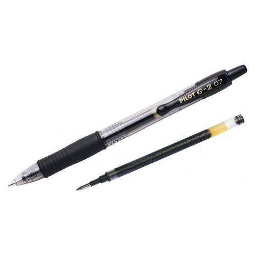 Pilot Penna sfera roller scatto con ricarica G-2 tratto Medio - 0,7 mm Nero gel 3800274