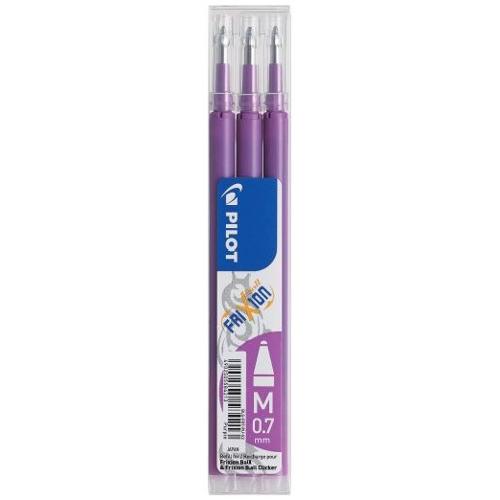 Pilot Set refill penne cancellabili Frixion Clicker, Ball 3 pz tratto Medio - 0,7 mm Ink Porpora gel 3802623
