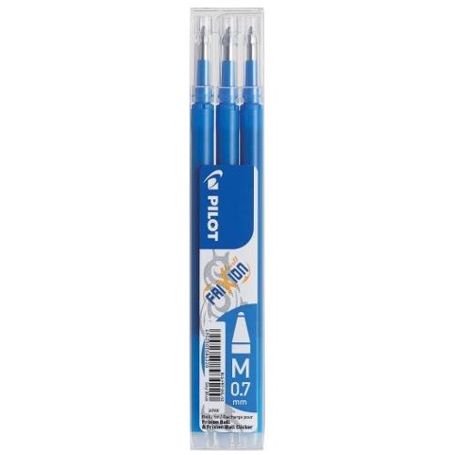 Pilot Set refill penne cancellabili Frixion Clicker, Ball 3 pz tratto Medio - 0,7 mm Ink Azzurro Cielo gel 3802630