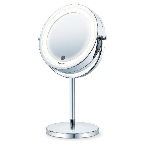 Beurer Specchio trucco da appoggio con luce e ingranditore 7x Bs55 (20,5x13,4x31,5cm) Silver 65486