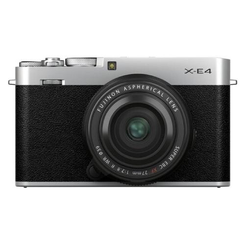 Fujifilm Fotocamera mirrorless 26Mpx X E4 Kit Xf 27mm F 2.8 R Wr Silver