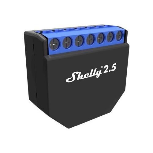 Shelly Relè Double Relay Switch Nero e Blu ATSHELLY25