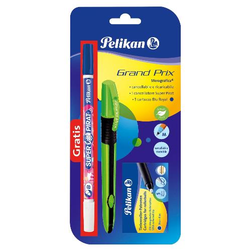 Pelikan Penna cancellabile sferografica con cancellino tratto Medio - 0,7 mm Grand Prix assortito