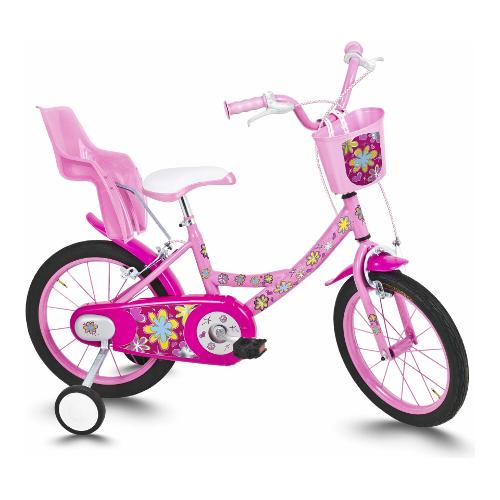 Cicli Roveco Mountain Bike acciaio ( 1 vel ) 16" FLOWER Rosa e Fucsia 956