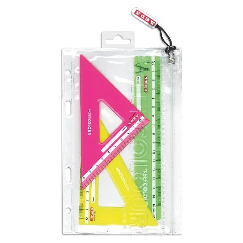 Arda Set disegno tecnico 3 Pz Colori assortiti fluo KC7063