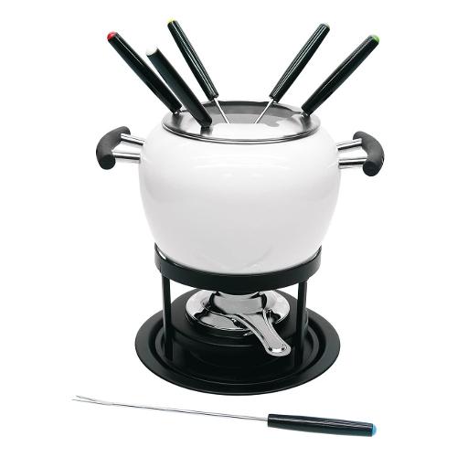 H&H Set fonduta Smaltato 11 pz Bianco 7050600