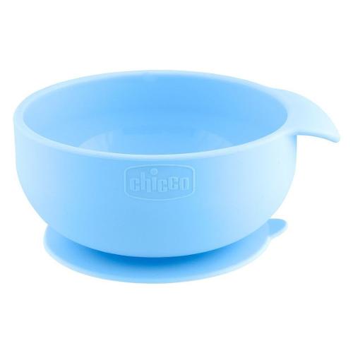 Chicco Piatto pappa Bowl con ventosa antiribaltamento Silicone Azzurro 00010221200000