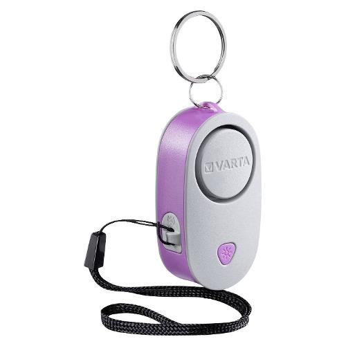 Varta Torcia portachiavi con allarme antipanico Safety alarm light grigio e fucsia LED 8 lm 16622