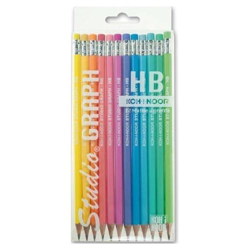 Koh I Noor Set matite grafite gradazione HB sezione esagonale 12 pz STUDIO DH3712 THB