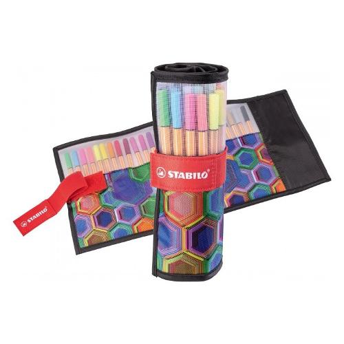 Stabilo Pennarelli disegno tecnico sezione esagonale 25 pz Fineliner in rollerset tessuto tratto Fine - 0,4 mm POINT 88 colori assortiti 8825 071 20