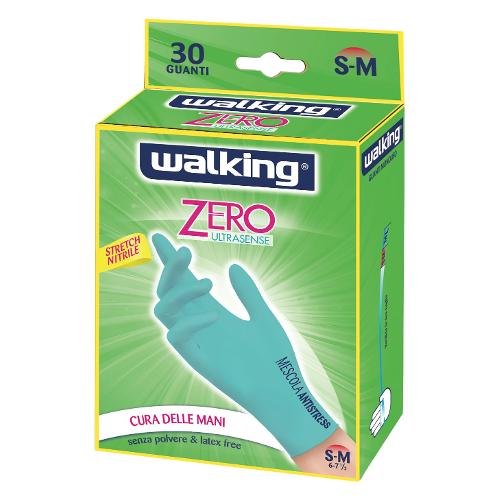 Walking Guanti monouso 30 pz ZERO Ultrasense Verde taglia S/M 031201