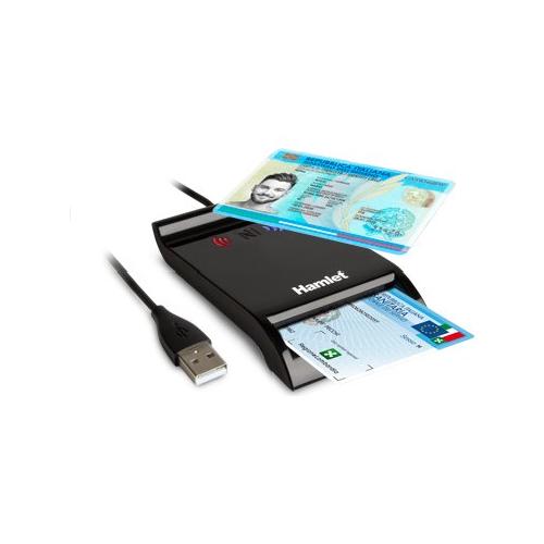 Hamlet Lettore smart card Usb Contactless Nfc Black HUSCR NFC