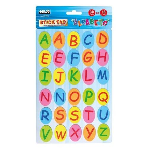 Niji Segnapagina Alfabetici 30 pads da 15 ff riposizionabili (3,3x4,5cm) Colori assortiti 21716