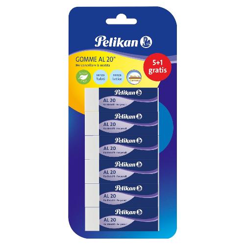 Pelikan Gomme per matite grafite 6 pz Al20 Bianco 24005661