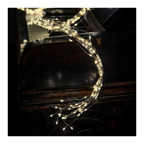 Lotti Filo (1+4mt) 300 luci Bianco caldo Cascata Microled XMAS KING 48713