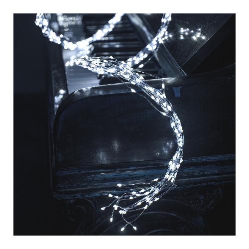 Lotti Filo (2+4mt) 600 luci Bianco Cascata Microled XMAS KING 48751
