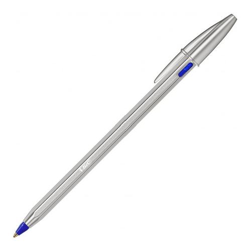 Bic Penna sfera ricaricabile cappuccio Re New con 2 refill ricambio CRISTAL tratto medio - 1,0 mm Blu 997202