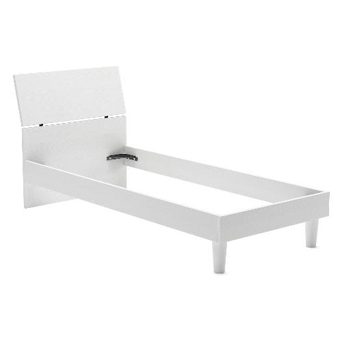 Letto singolo da 80cm Demas testata inclinata bianco frassino 