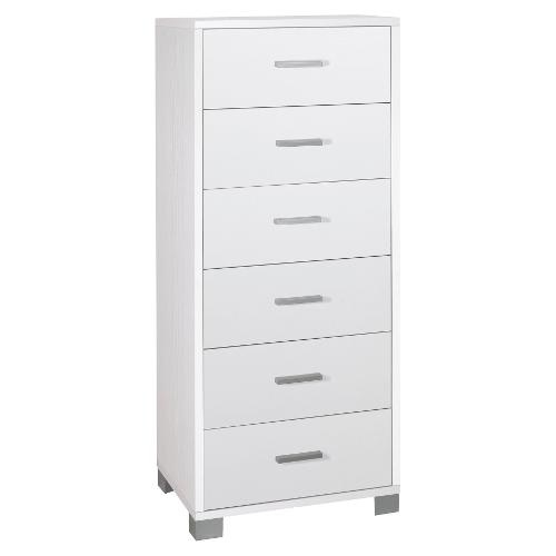Sarmog QUADRANTE 771 Cassettiera 6 Cassetti Bianco fiammato (50cm)