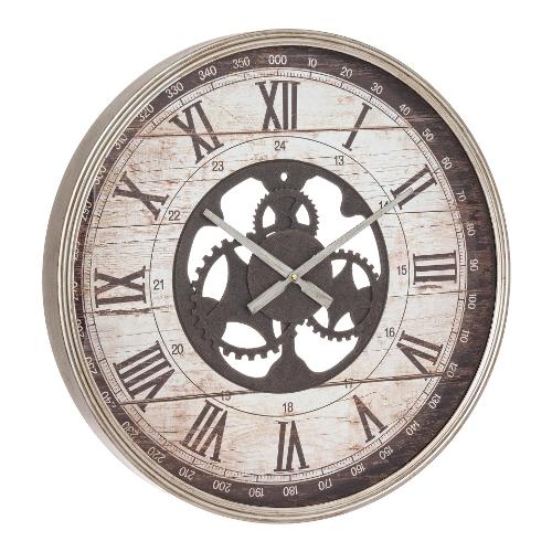 Yes Everyday Orologio da parete (6,5x60cm) Q43 TICKING Argento anticato 0181821