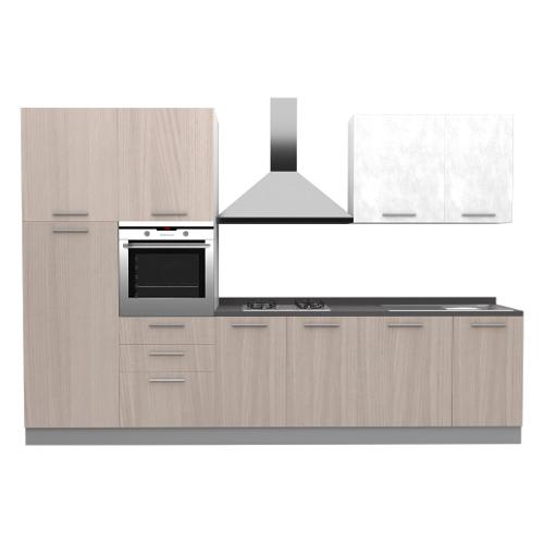 Forma Cucine IRIS Sx Cucina Olmo zamora e Cemento white (315cm)