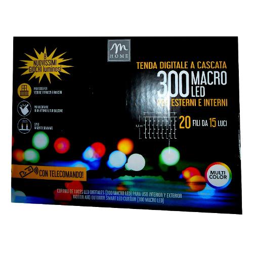 Mercury Tenda luminosa Natale Tenda Digital Rgb 300Led 61390 2000x1500 mm Bianco
