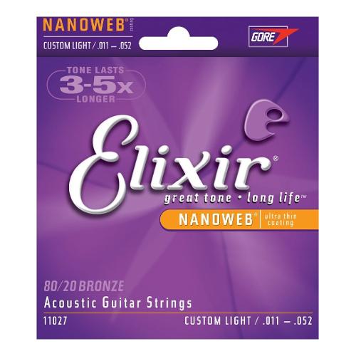Elixir Muta corde chitarra acustica NANOWEB 80 20 Custom Light Bronze 11027