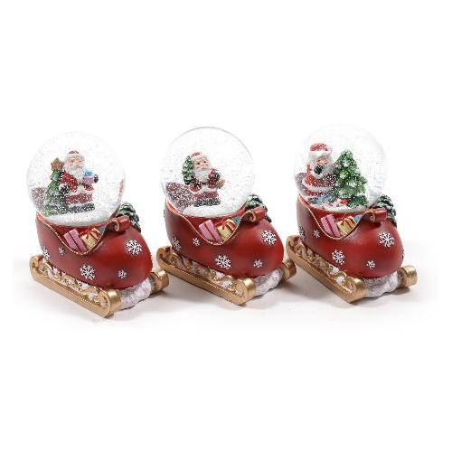 Mercury Palla neve con slitta Babbo Natale colore assortito (9x6x10 cm) 67477