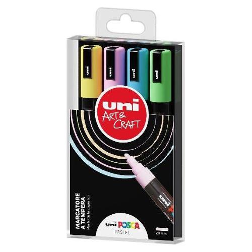 Uniposca Pennarello marcatore tratto Medio Colori assortiti pastel MPC5MP4P