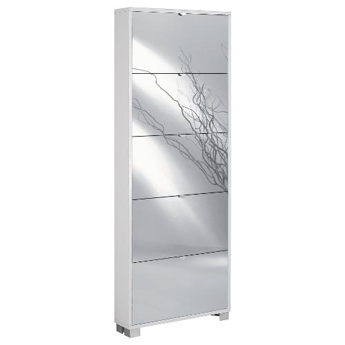 Sarmog QUADRANTE 15 Paia Scarpiera Bianco fiammato e Specchio