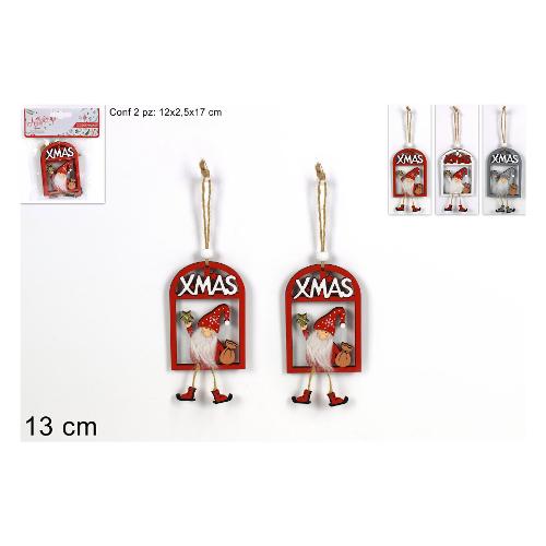 Due Esse Christmas Gnomo (2pz) Legno Assortito RO010757