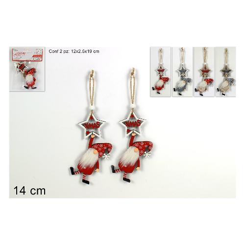 Due Esse Christmas Gnomo (2pz) Legno Assortito RO010750