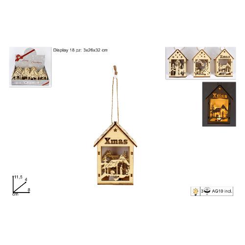 Due Esse Christmas Casetta Assortito Legno CM002533