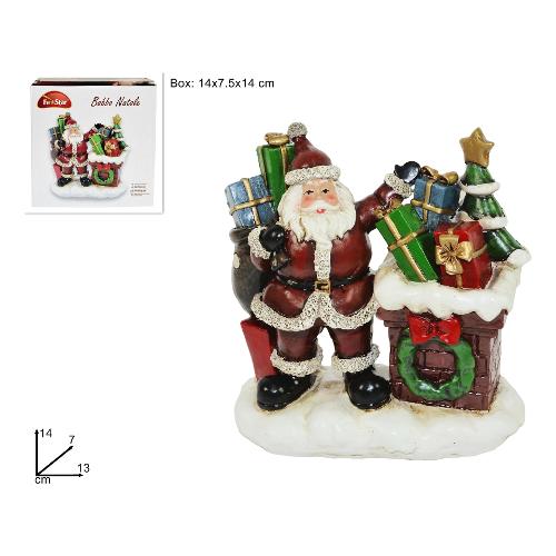 Due Esse Christmas Babbo Natale con doni su comignolo (13x7x14 cm) XNA16003471