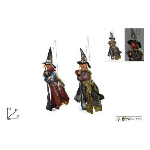 Due Esse Christmas Decoro Befana da Appendere con Luce e Suono Assortito (22x12x42 cm) XNA13003911