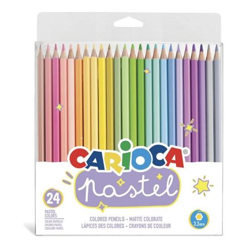 Carioca Set matite colorate classiche sezione esagonale 24 pz Colori assortiti pastel 43310