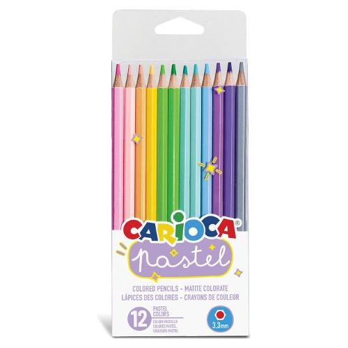 Carioca Set matite colorate classiche sezione esagonale 12 pz Colori assortiti pastel 43034