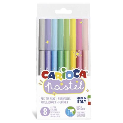Carioca Pennarelli disegno standard sezione tonda 8 pz tratto Medio colori assortiti pastel 43032