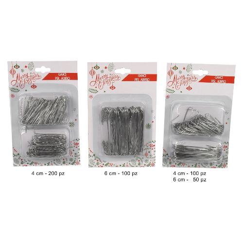 Due Esse Christmas Set ganci palline Metallo Silver Assortito XNA13001081