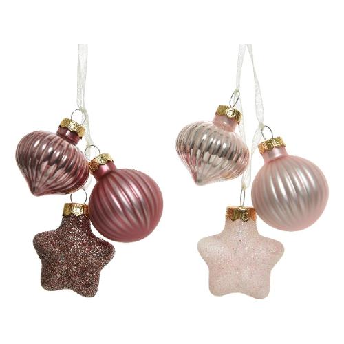 Kaemingk Addobbo albero Vetro Assortito Pink 121037